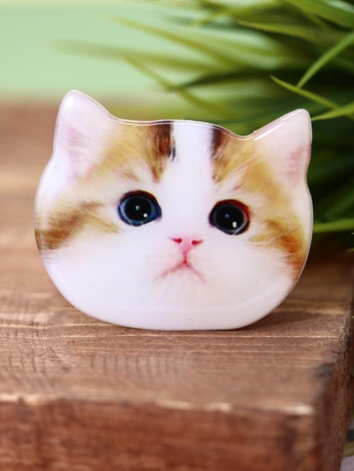 Попсокет iLikeGift "Красивый кот", белый