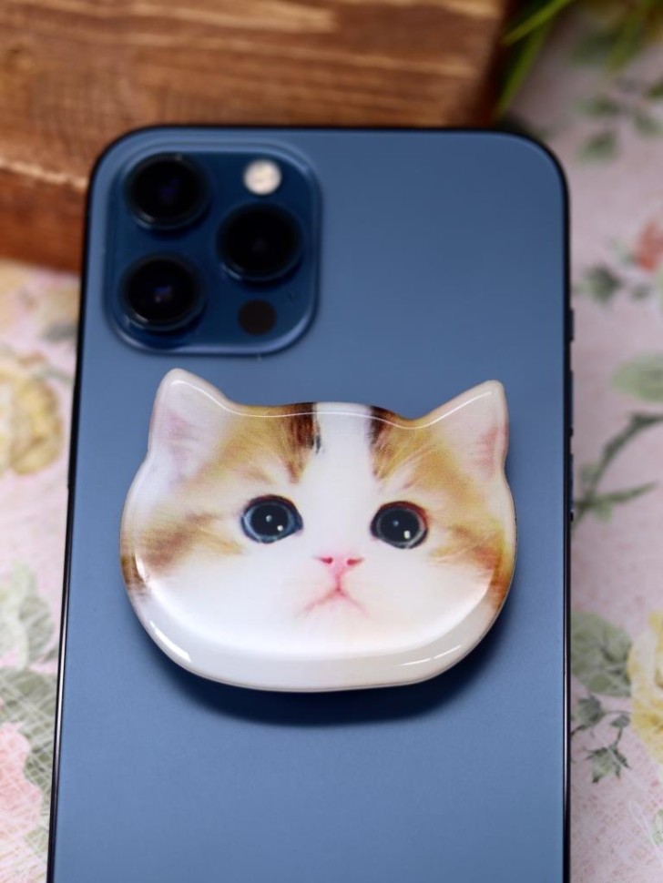 Попсокет iLikeGift "Красивый кот", белый