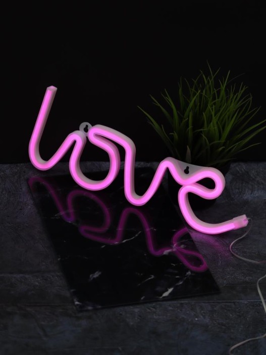 Неоновый подвесной ночник «Love», USB, розовое свечение (35х13 см) 