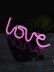 Неоновый подвесной ночник «Love», USB, розовое свечение (35х13 см) 