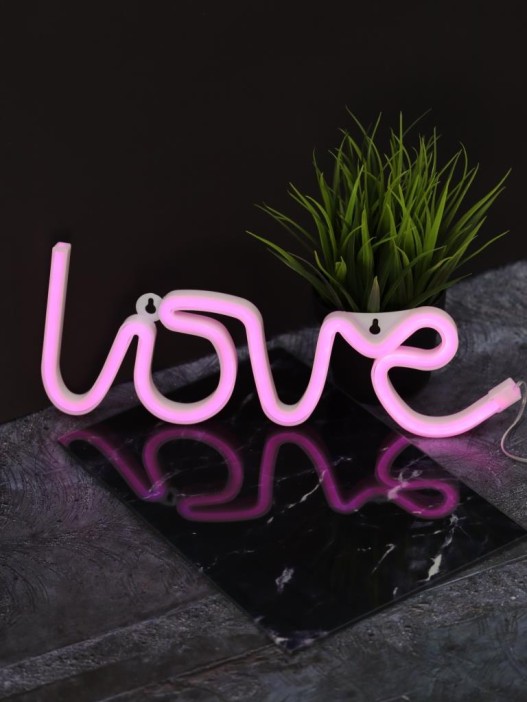 Неоновый подвесной ночник «Love», USB, розовое свечение (35х13 см) 