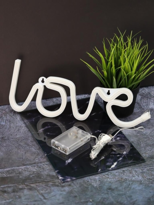 Неоновый подвесной ночник "Любовь", USB, розовое свечение (35х13 см)