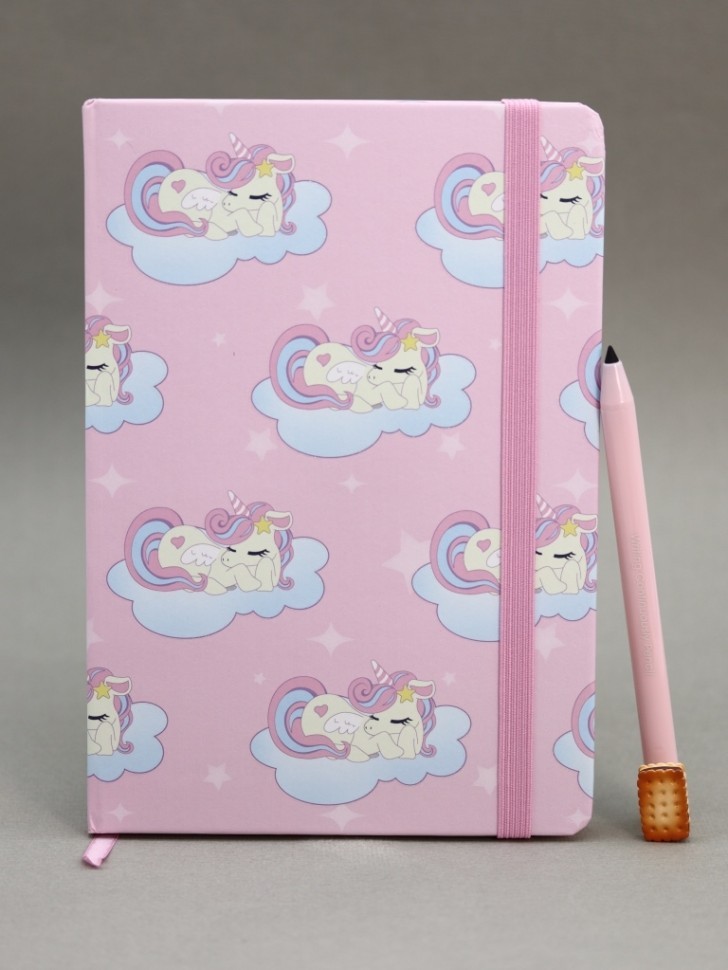 Блокнот (А5) "Unicorn on the cloud many", pink (14.5*21)