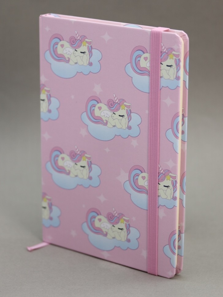 Блокнот (А5) "Unicorn on the cloud many", pink (14.5*21)
