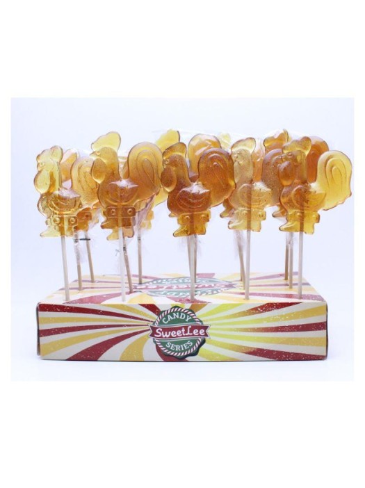 Леденцы "Старый добрый петушок", жёлтый (шоубокс - 20 шт.) 