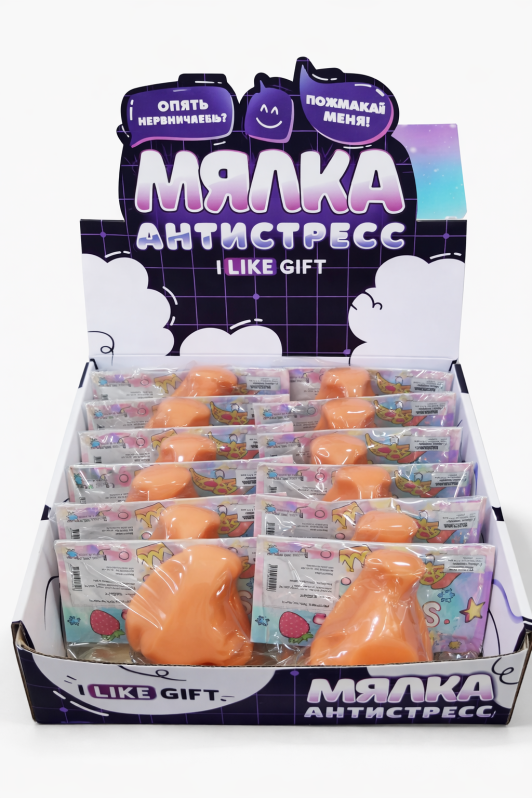 Мялка-антисресс "Нажать на нос", шоу-бокс 12 шт. 