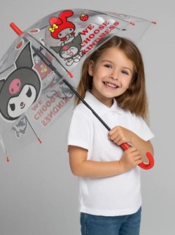 Прозрачный зонт для детей "Куроми и Май Мелоди", полуавтоматический (L=68 см, D=84 см)