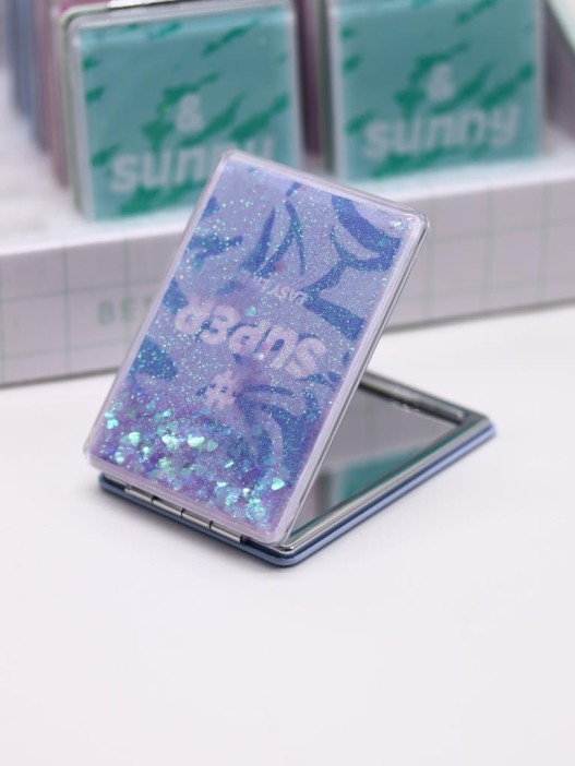 Зеркало раскладное &quot;Zoo print&quot;, синее, 8*6 см 