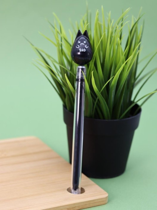 Ручка с магнитной насадкой &quot;Sad kitten&quot;, black 