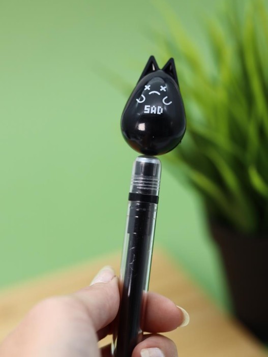 Ручка с магнитной насадкой &quot;Sad kitten&quot;, black 