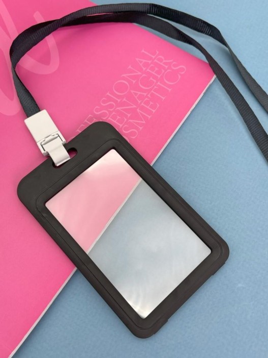 Держатель для карт с шнурком &quot;Clear color&quot;, black (11*7 см) 