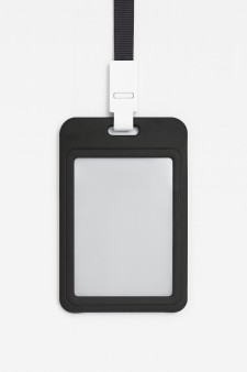 Держатель для карт с шнурком "Clear color", black (11*7 см)