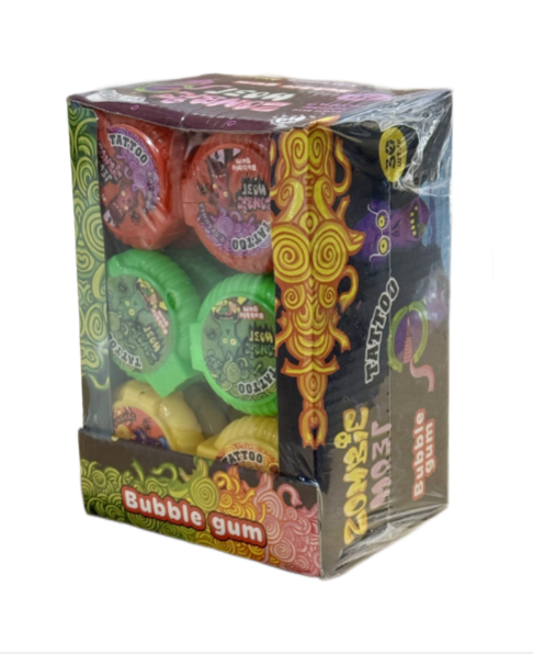 Жевательная резинка "Мозг Zombie"  с татуировкой рол (шоубокс - 30 шт.) 