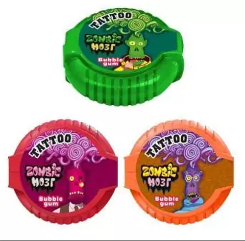 Жевательная резинка "Мозг Zombie"  с татуировкой рол (шоубокс - 30 шт.) 