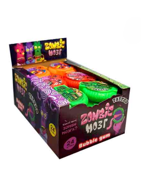 Жевательная резинка "Мозг Zombie"  с татуировкой рол (шоубокс - 30 шт.) 