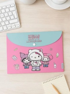 Папка-конверт на кнопке А4 &quot;Куроми&quot;, 160 мкм, пластик