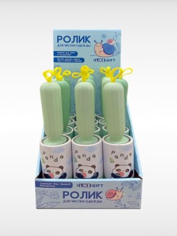 Ролик для чистки одежды "Cute panda", 10 см*60 листов, шоу-бокс iLikeGift 12 шт.