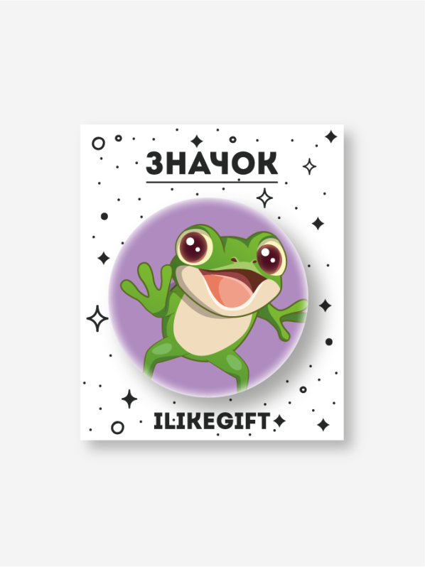 Значок закатной iLikeGift &quot;Happy frog&quot; 