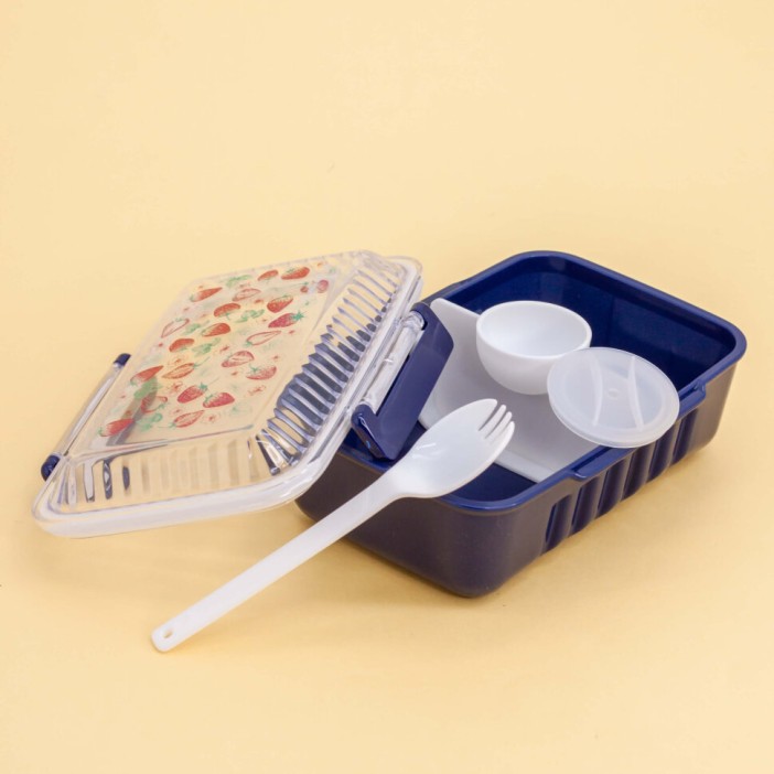 Ланчбокс "Clear Strawberry", blue 