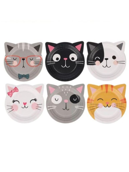 Набор бумажных тарелок 6 шт. &quot;Кошки с ушками&quot; (d=180 мм) 