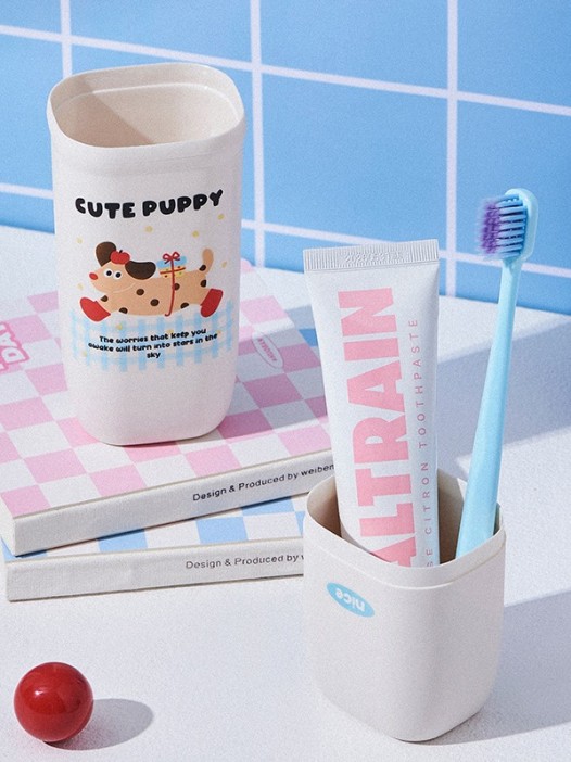 Контейнер для зубных щеток / кистей "Nice plaid", blue, пластик (7*5*20.5 см) 