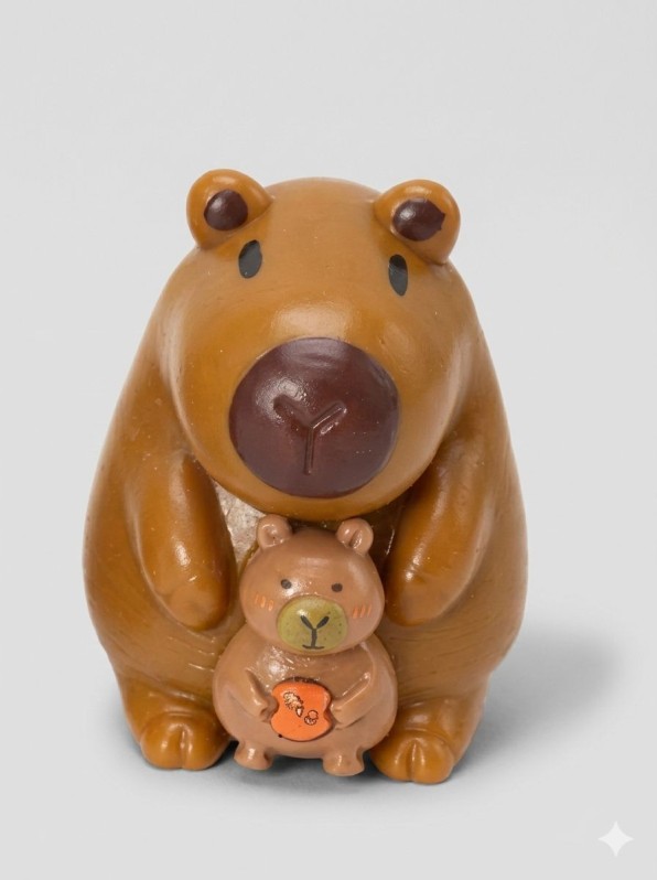 Мялка - антистресс "Capybara and baby", brown 