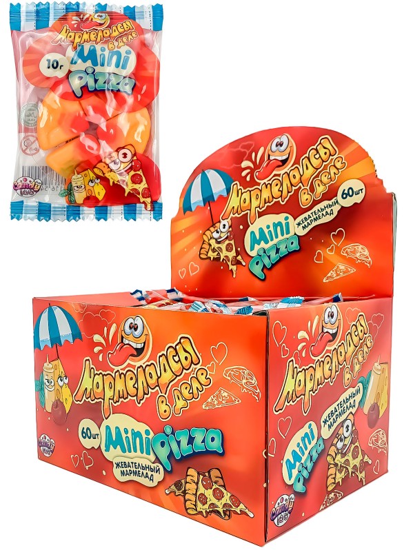 Жевательный мармелад «Мармеладсы в деле mini PIZZA», 60шт. 