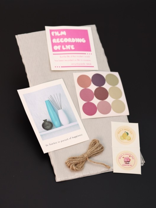 Упаковочный набор для подарков (2 листа+лента+открытка+5 наклеек)&quot;Nature&#039;s touch&quot;,40x50см 