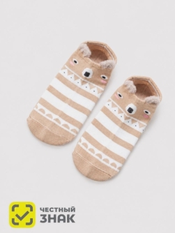 Носки iLikeGift "Оленята", коричневые, мужские/женские евро размер 35-41