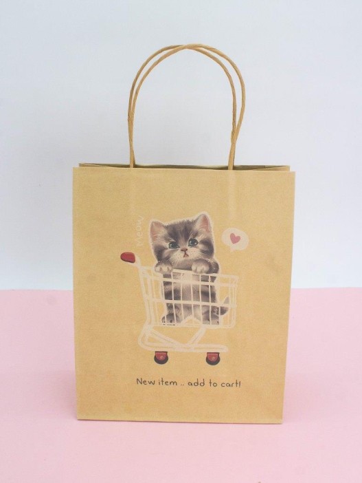 Пакет подарочный крафтовый «Katkiss», MEOW (21*25,5*10) 