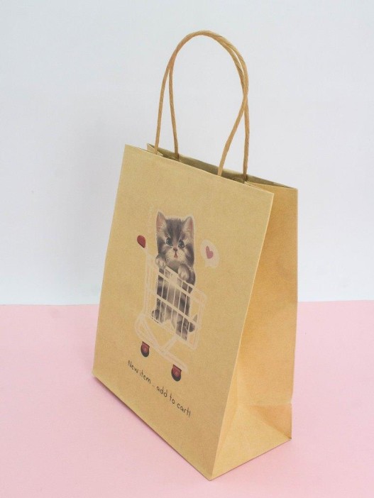 Пакет подарочный крафтовый «Katkiss», MEOW (21*25,5*10) 