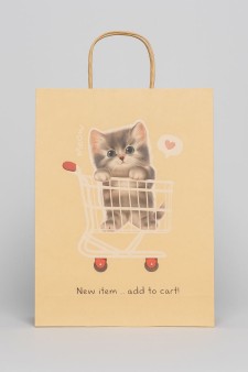 Пакет подарочный крафтовый «Katkiss», MEOW (21*25,5*10)