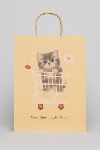 Пакет подарочный крафтовый «Katkiss», MEOW (21*25,5*10)