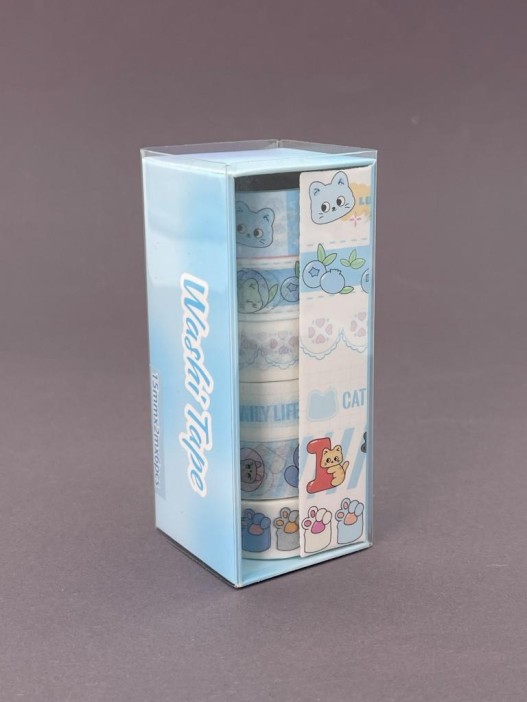 Набор декоративного скотча 6 шт. "Funny buddies", blue (1,5см*2м) 