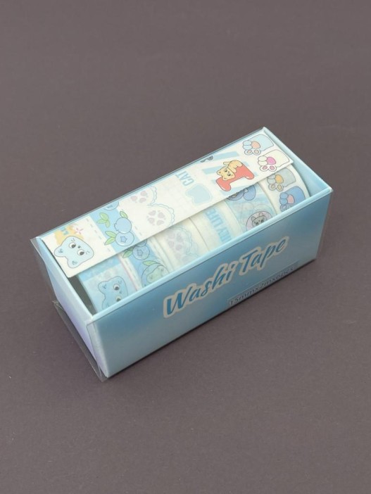 Набор декоративного скотча 6 шт. "Funny buddies", blue (1,5см*2м) 