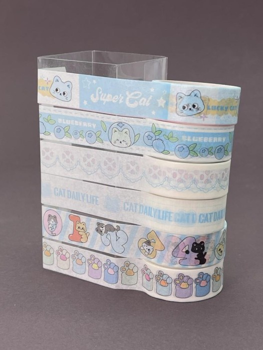 Набор декоративного скотча 6 шт. "Funny buddies", blue (1,5см*2м) 