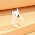 Кольцо акриловое GIRLY &quot;Dog&quot;, white (d=1,7 см) 