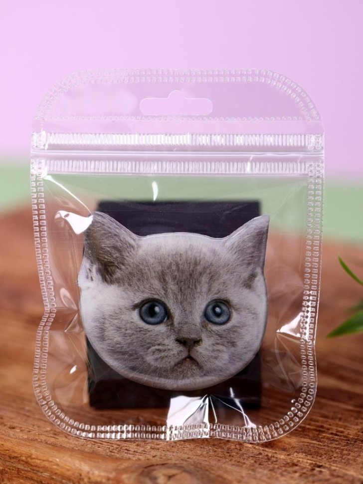 Попсокет iLikeGift "Красивый кот", серый
