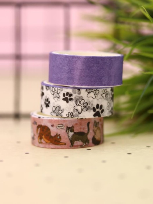 Набор декоративного скотча 3 шт. ПО-ПЛАНУ. "Кошки" (2м*1,5см) 