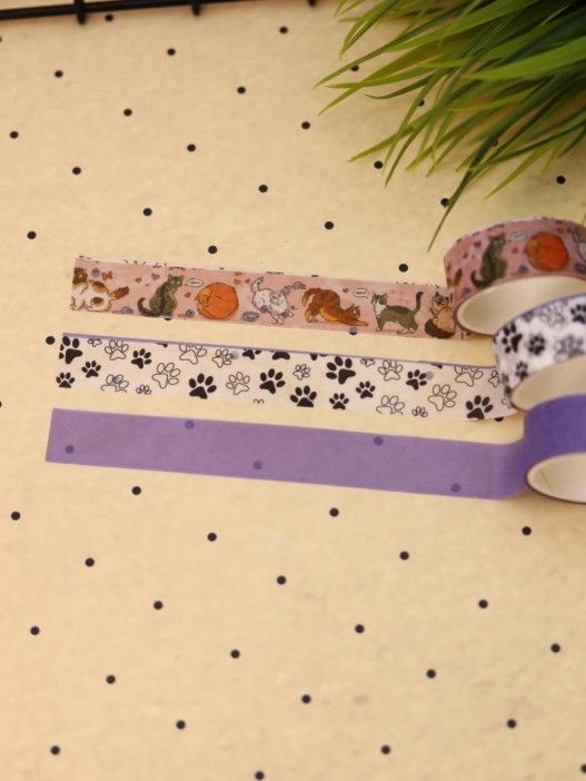Набор декоративного скотча 3 шт. ПО-ПЛАНУ. "Кошки" (2м*1,5см) 