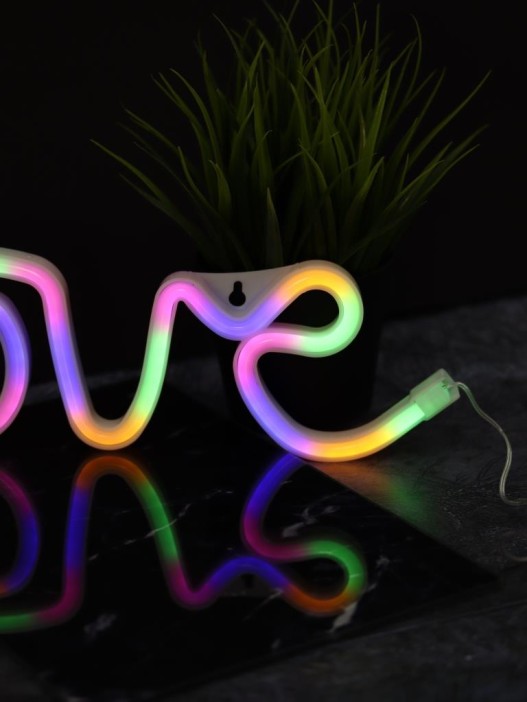 Неоновый подвесной ночник «Love», USB, свечение mix (35х13 см) 