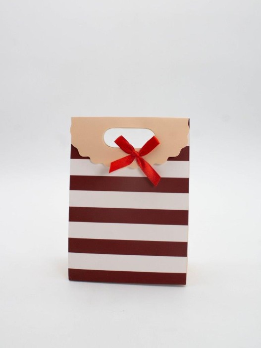 Пакет подарочный (XS) &quot;Many stripes&quot;, red (12x6x16) 