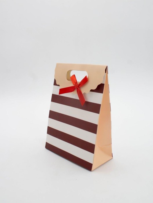 Пакет подарочный (XS) &quot;Many stripes&quot;, red (12x6x16) 