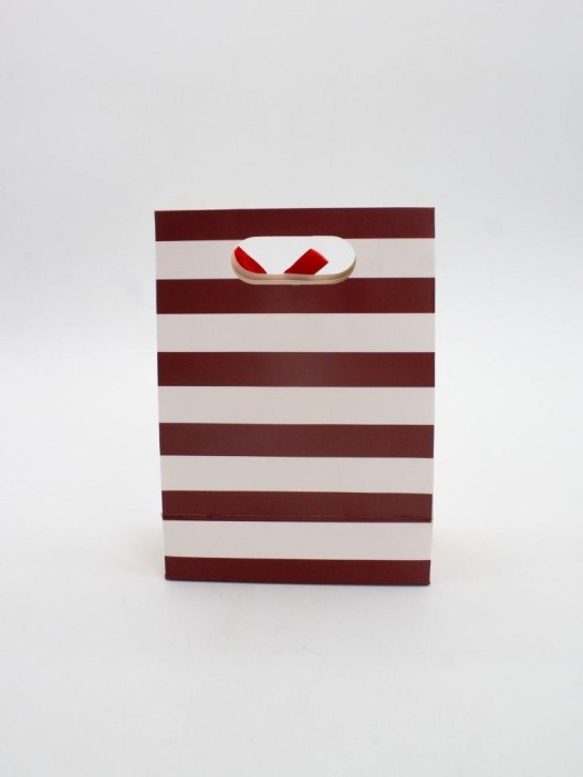 Пакет подарочный (XS) &quot;Many stripes&quot;, red (12x6x16) 