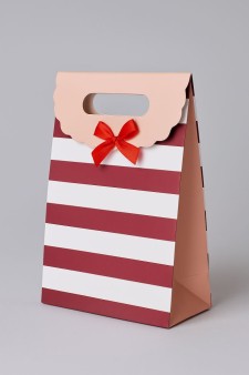 Пакет подарочный (XS) "Many stripes", red (12x6x16)