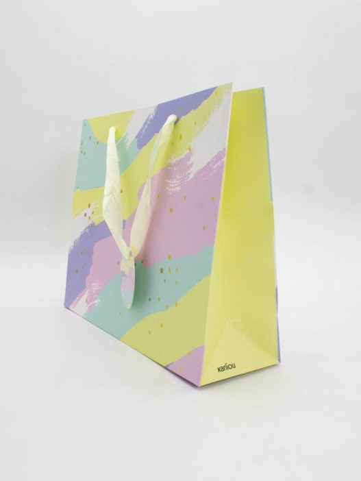 Пакет подарочный «Summer brushstrokes», yellow (33*26.5*10) 