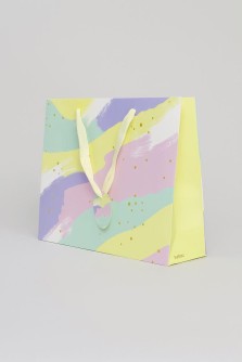 Пакет подарочный «Summer brushstrokes», yellow (33*26.5*10)