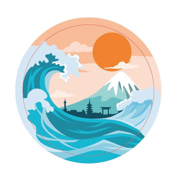 Подставка под горячее iLikeGift «Волны Японии», 9 см 