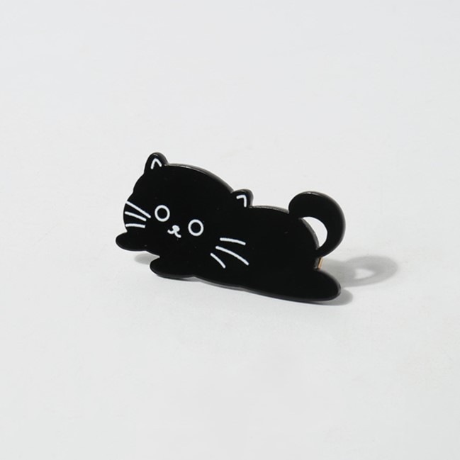 Заколка для волос GIRLY "Cat jump", black 