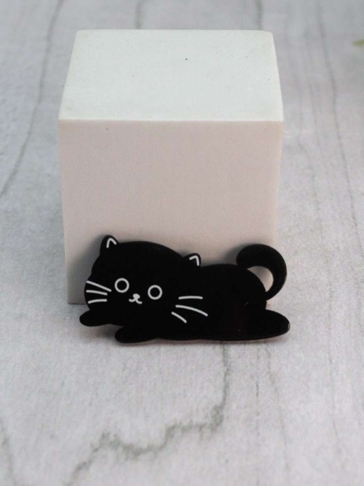 Заколка для волос GIRLY "Cat jump", black 